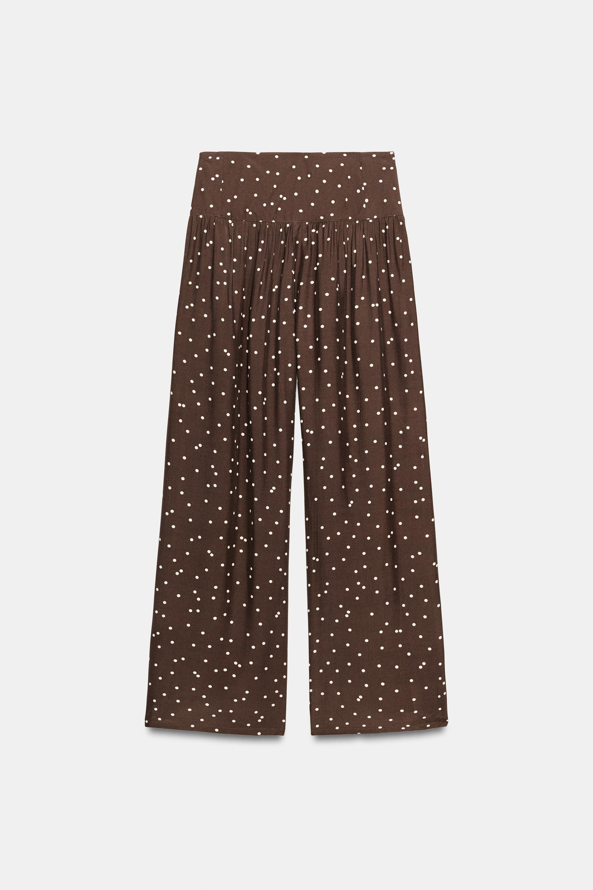 POLKA DOT WIDE LEG PANTS